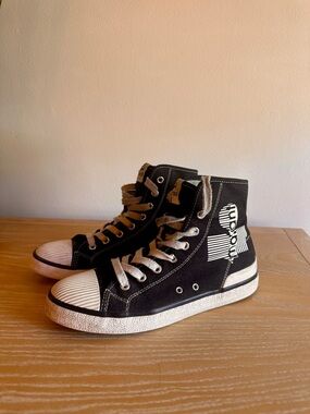 Isabel Marant Black and White High-Top Sneakers